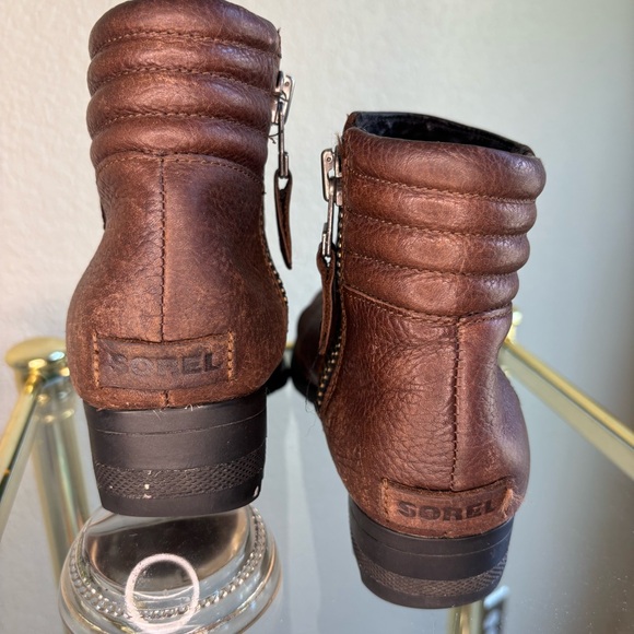 Sorel Danica Flat Ankle Boots Women’s 9.5 Brown Waterproof Leather, Tobacco - Picture 5 of 15